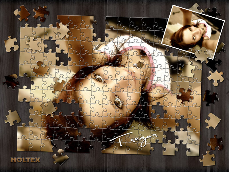 puzzle with woman's photo