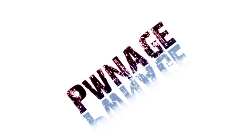 Pwnage text with glitch effect