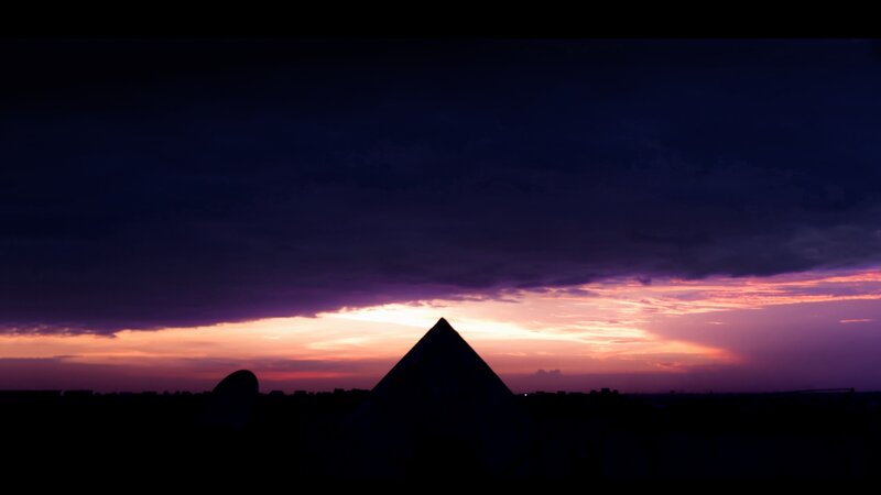 pyramid at sunset