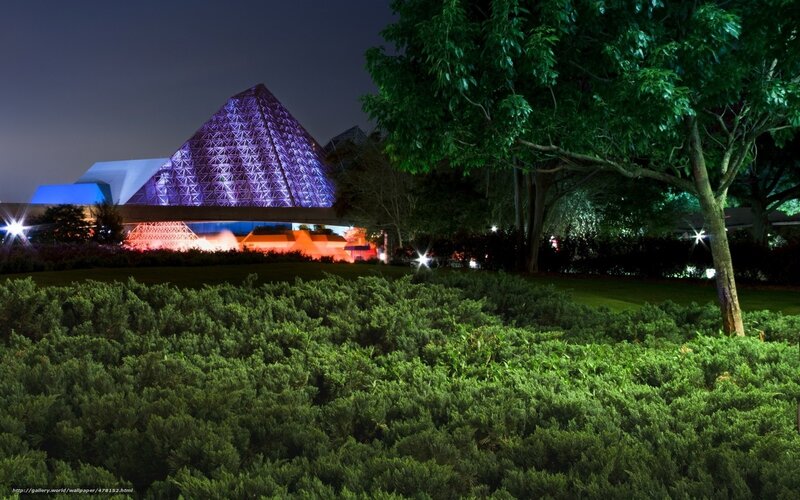 pyramid building at night