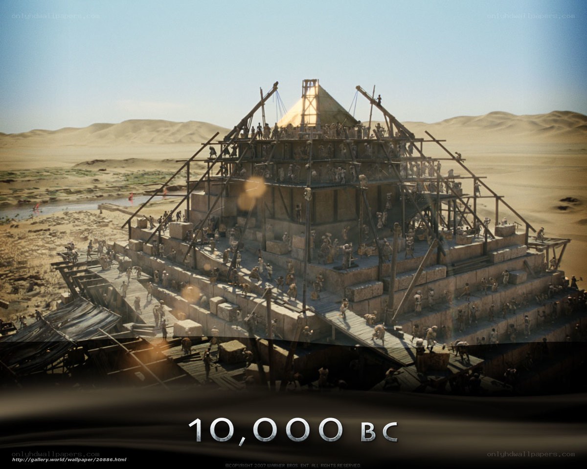 Pyramid construction scene