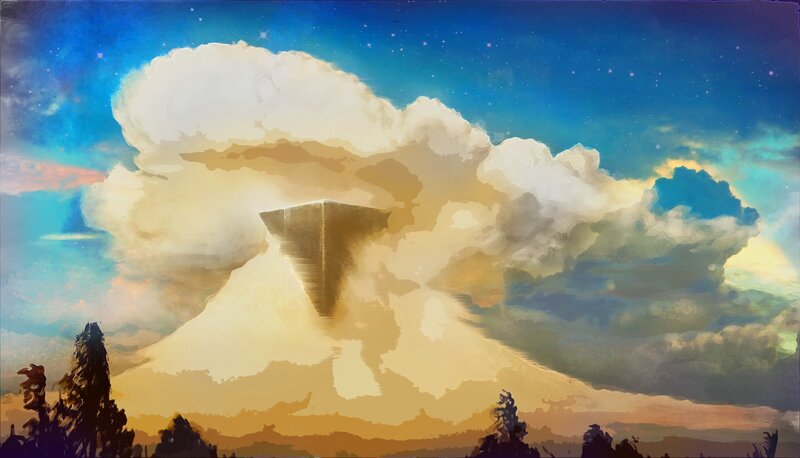 Pyramid in Clouds