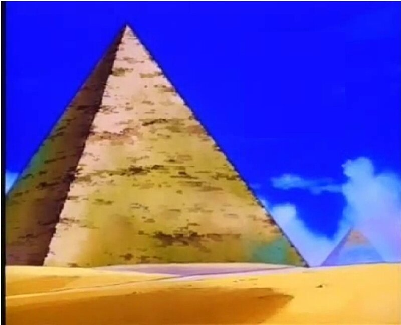 Pyramid in Desert — Blue