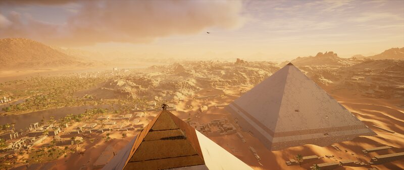 Pyramid in Desert — Brown, Serene