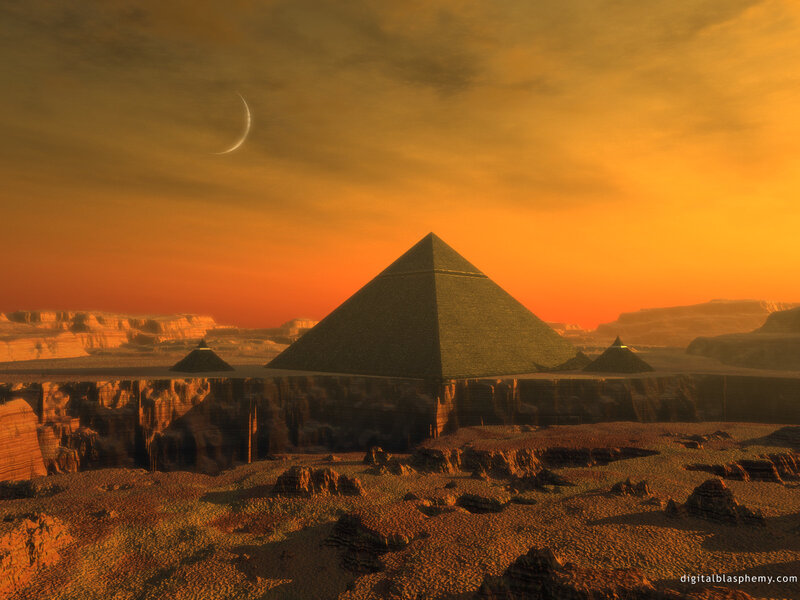 Pyramid in Desert — Orange