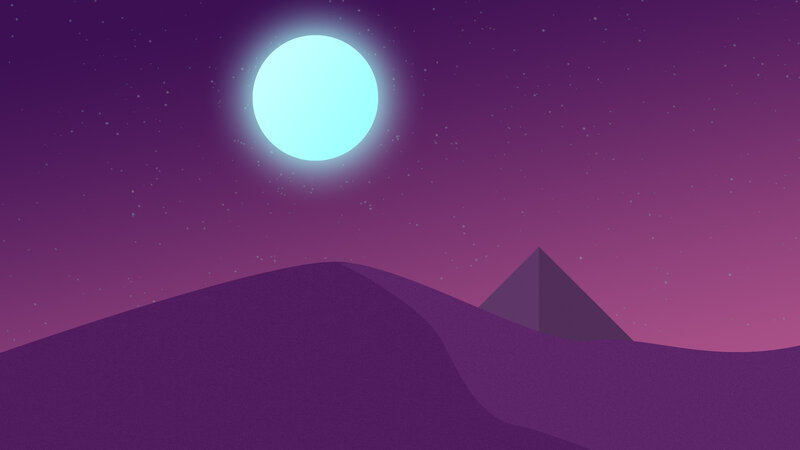 Pyramid in Desert — Purple, Serene