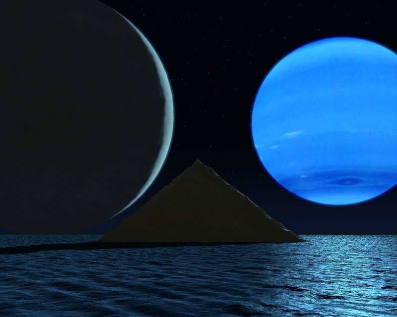 Pyramid on Alien Planet — Blue