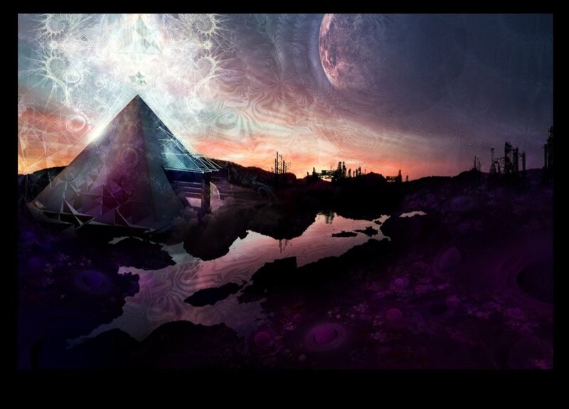 Pyramid on Alien Planet — Purple