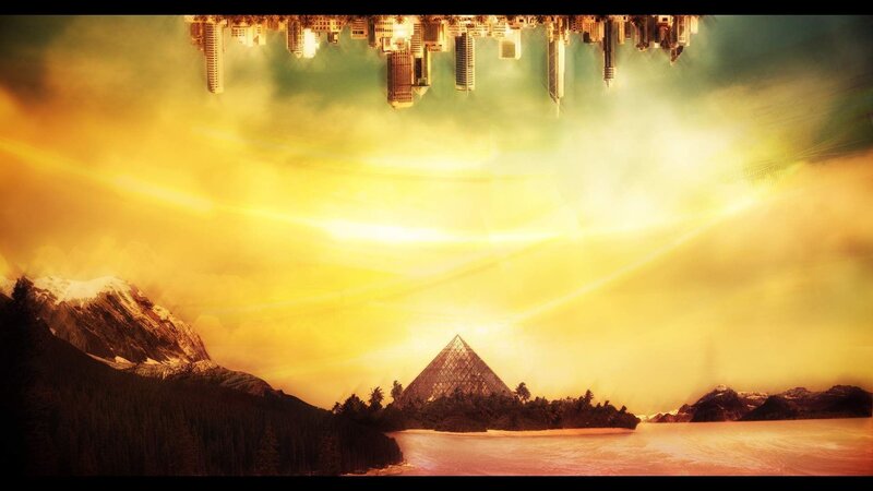 Pyramid on Island — Yellow, Dramatic