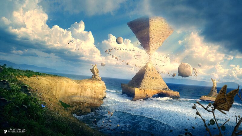 Pyramid Sculpture in Ocean