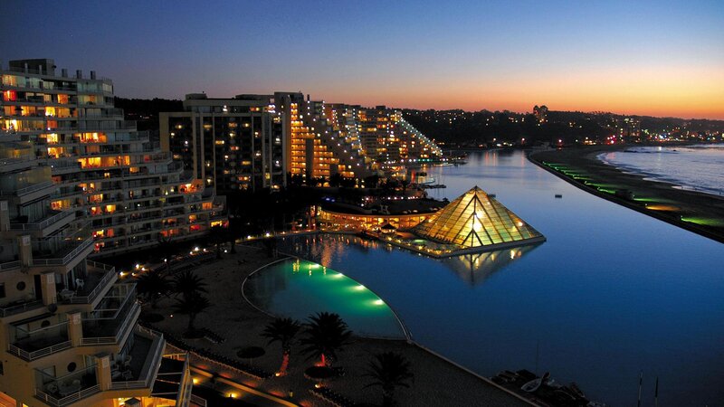 Pyramid-shaped Building at Night