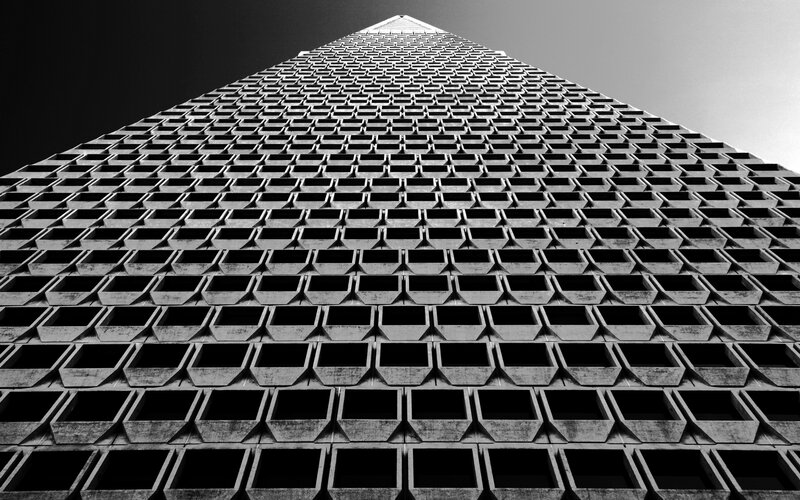 Pyramid-shaped Building — Black