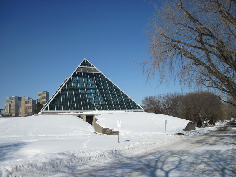 Pyramid-shaped Glass Building
