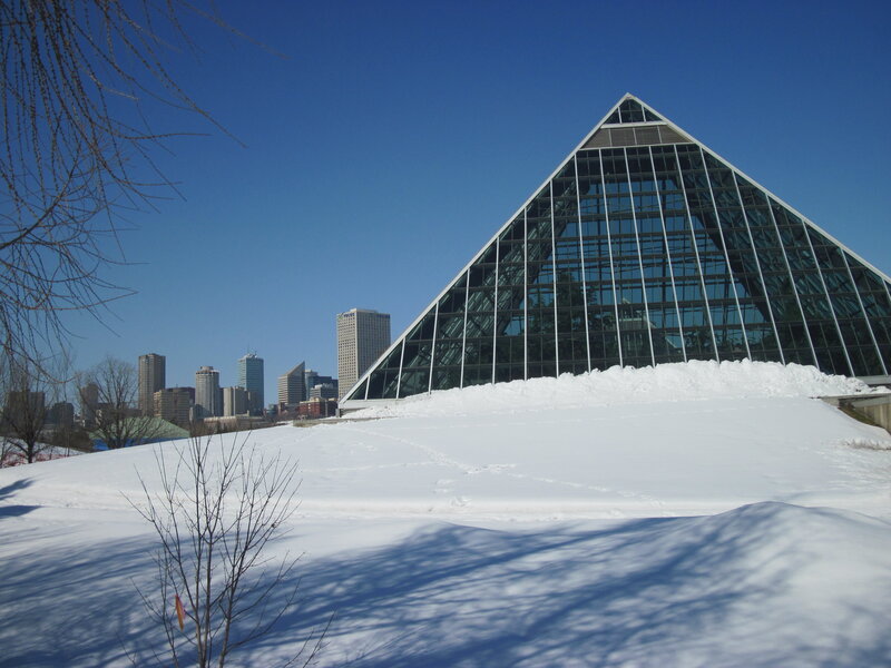 Pyramid-shaped Glass Building — White