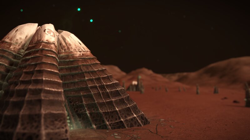 Pyramid Structure in Desert — Brown