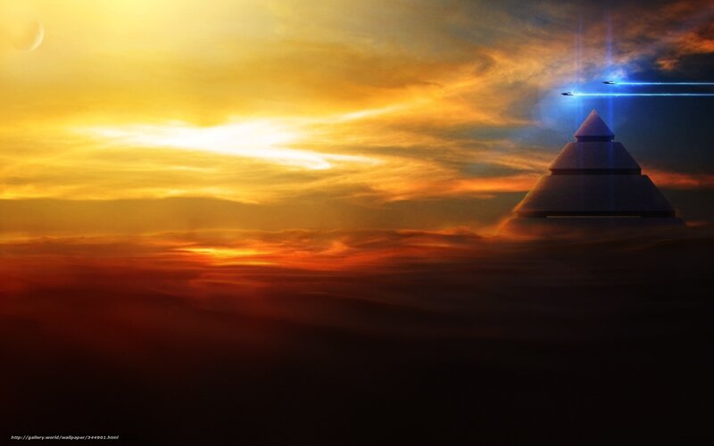 Pyramid under alien sky