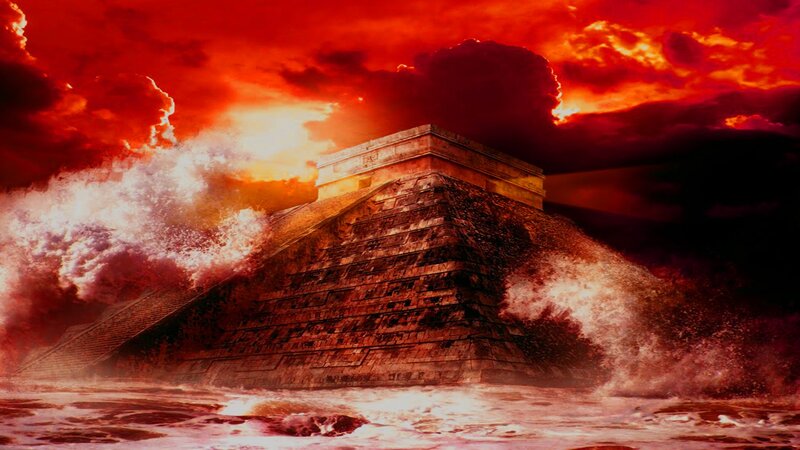 Pyramid under stormy sky