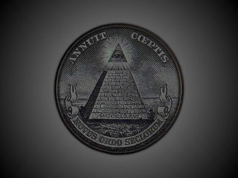 Pyramid with Eye Symbol — Black