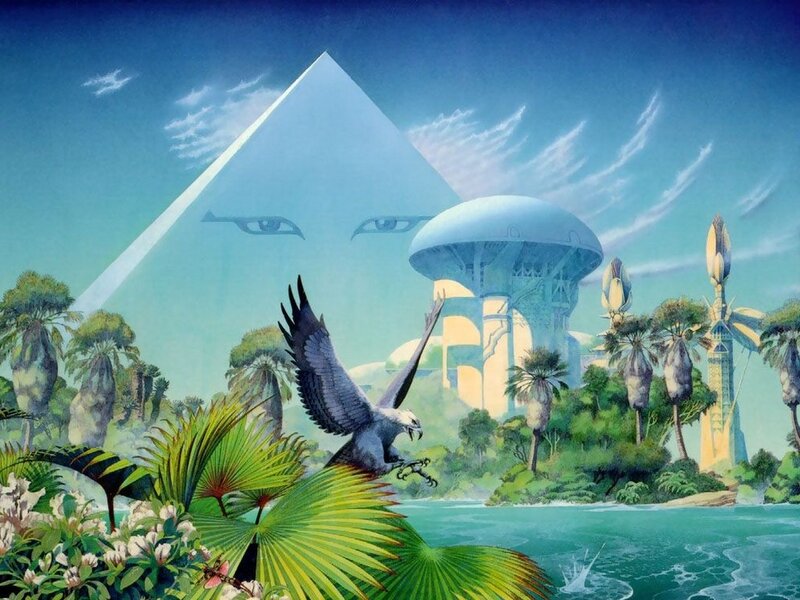 Pyramid with eyes in jungle