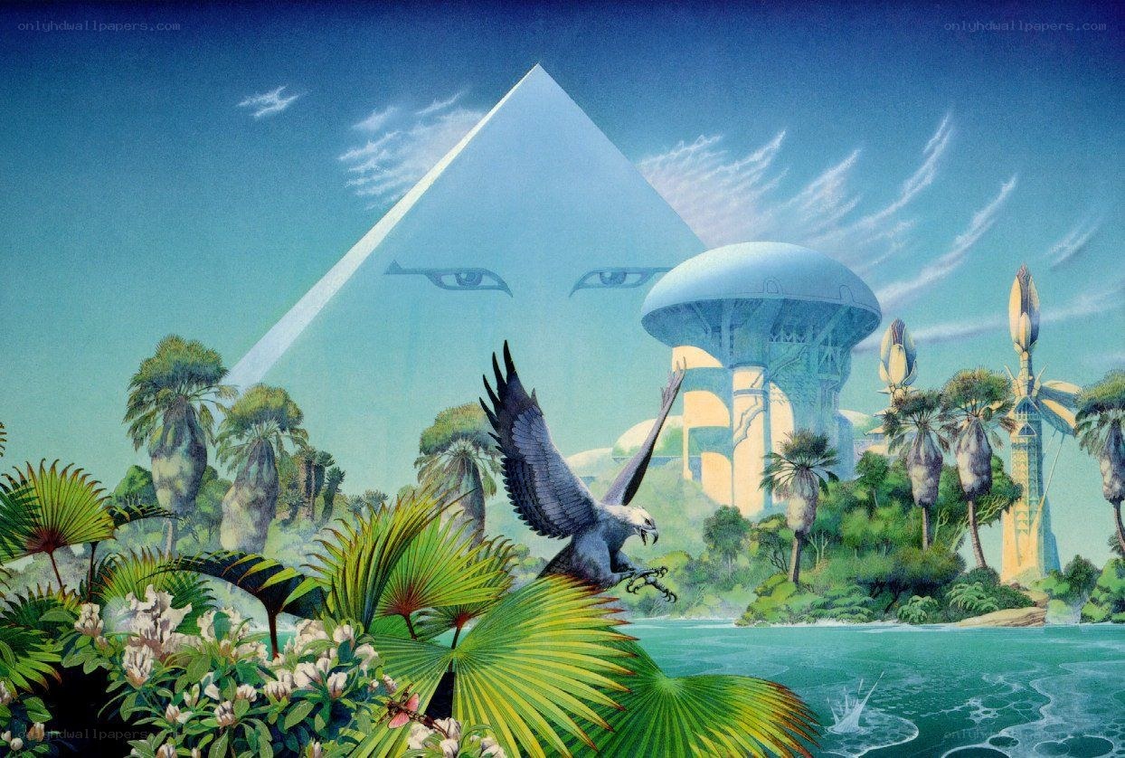 Pyramid with eyes in jungle
