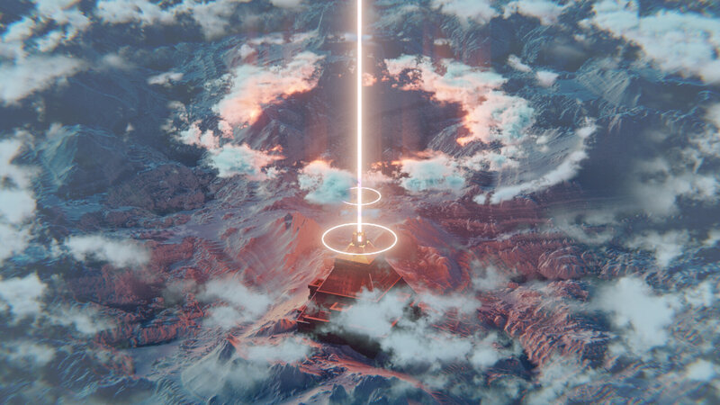 Pyramid with Light Beam