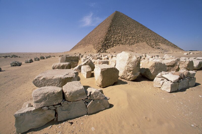 Pyramid with stone blocks