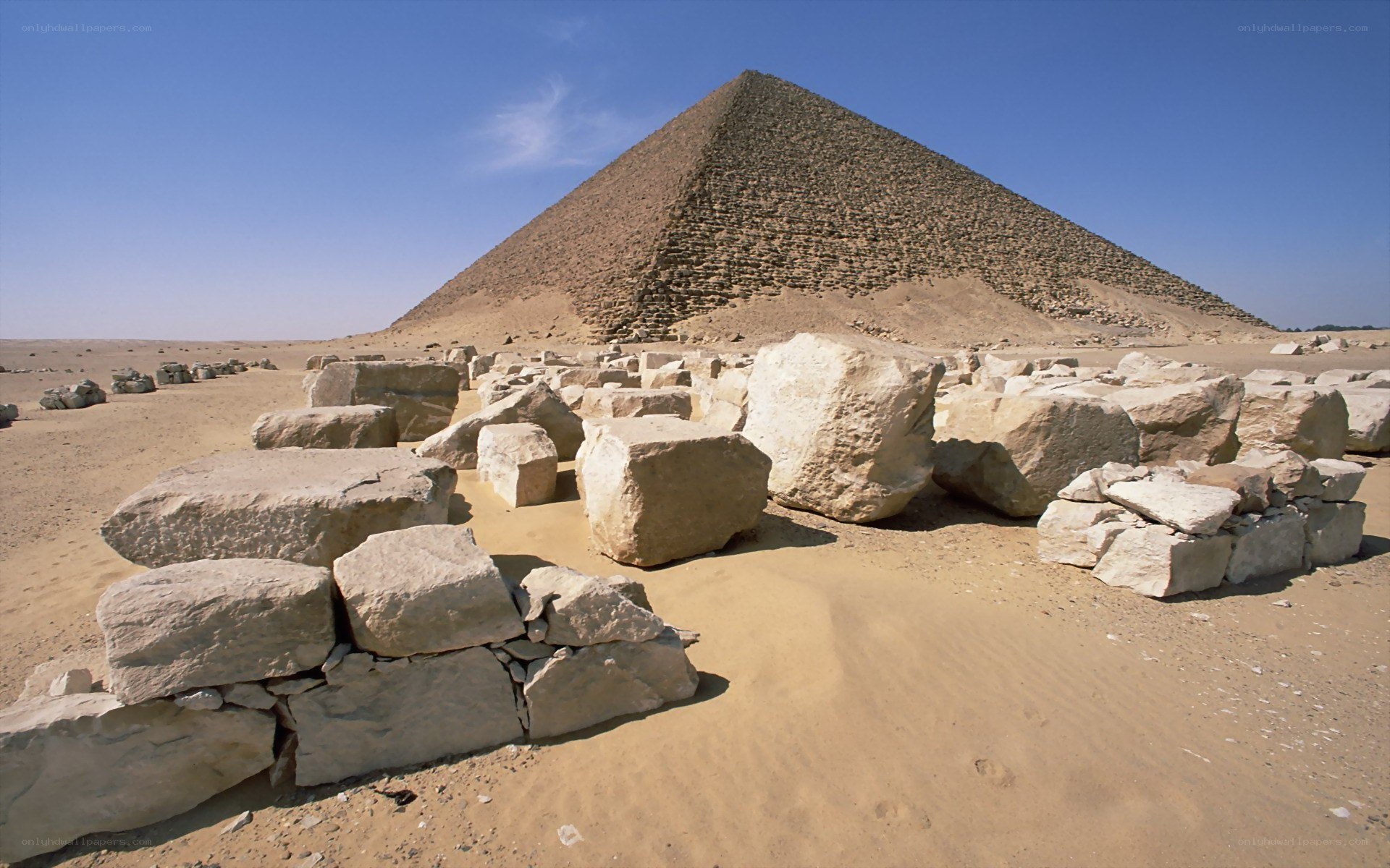 Pyramid with stone blocks