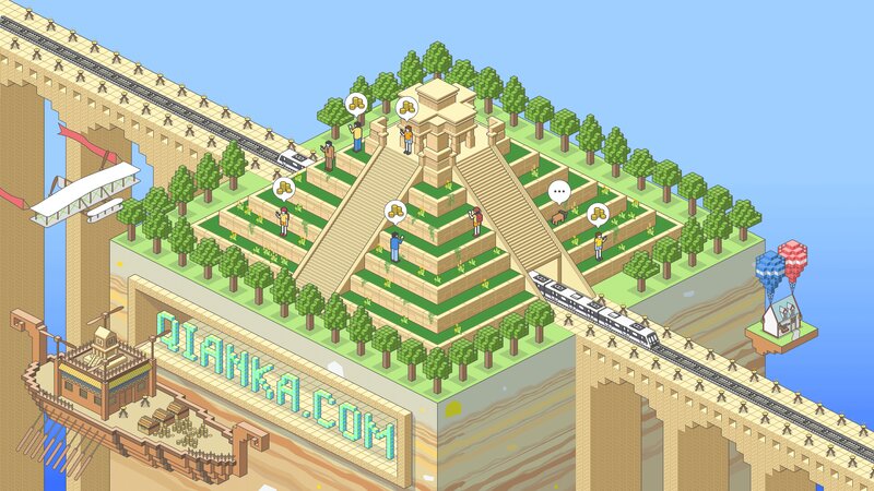 Pyramid with Train Tracks