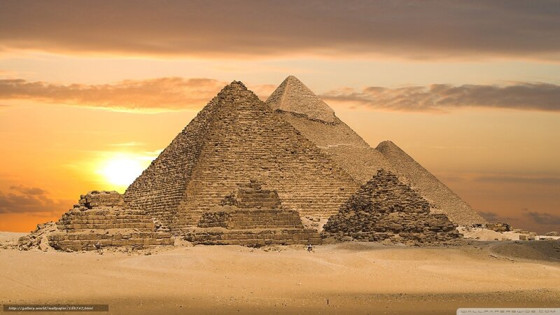 Pyramids at Giza — Orange, Dramatic
