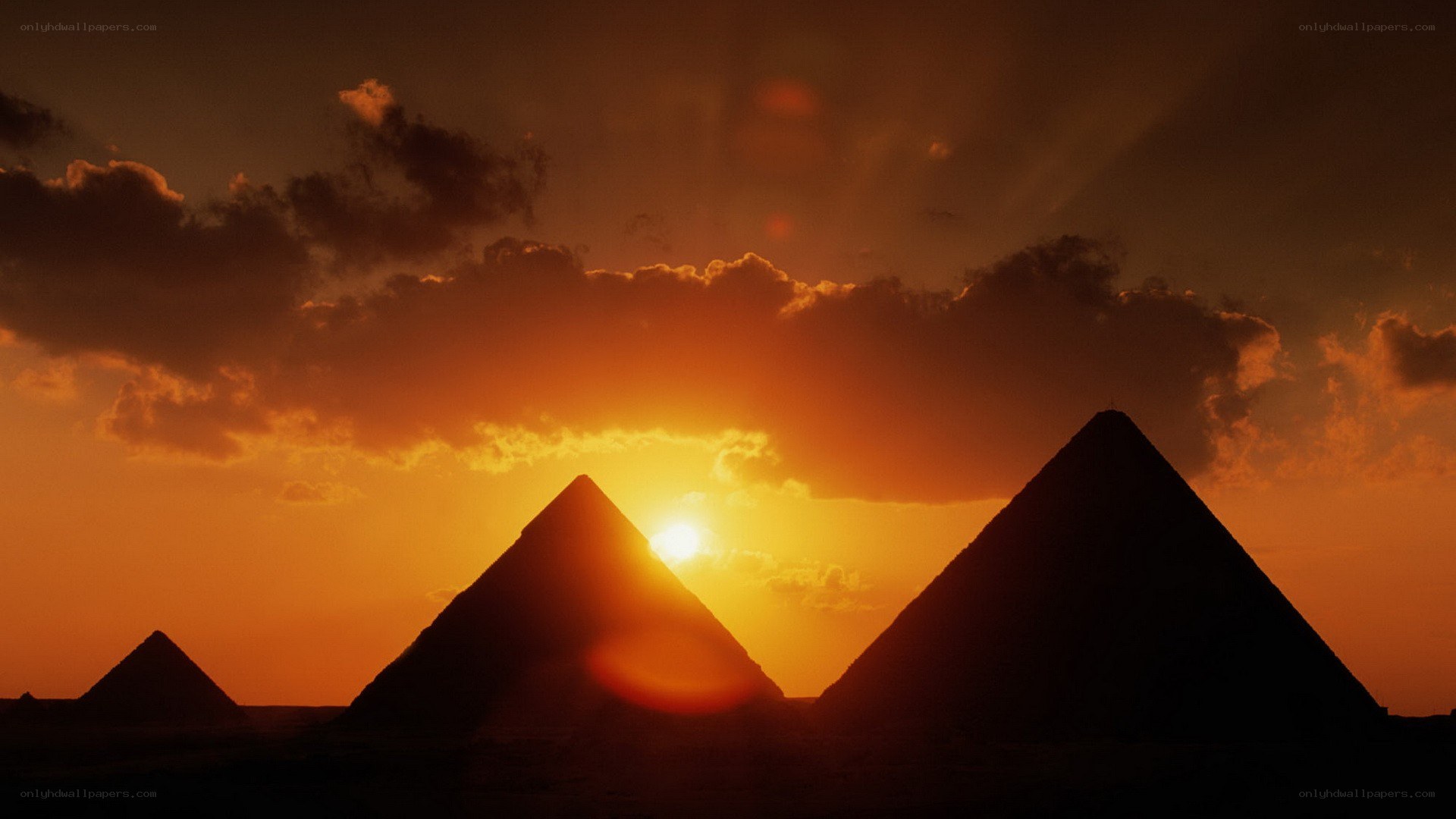 Pyramids at sunset