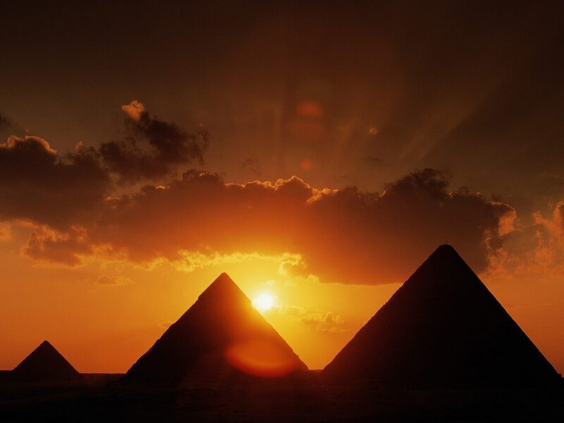 Pyramids at Sunset — Dramatic