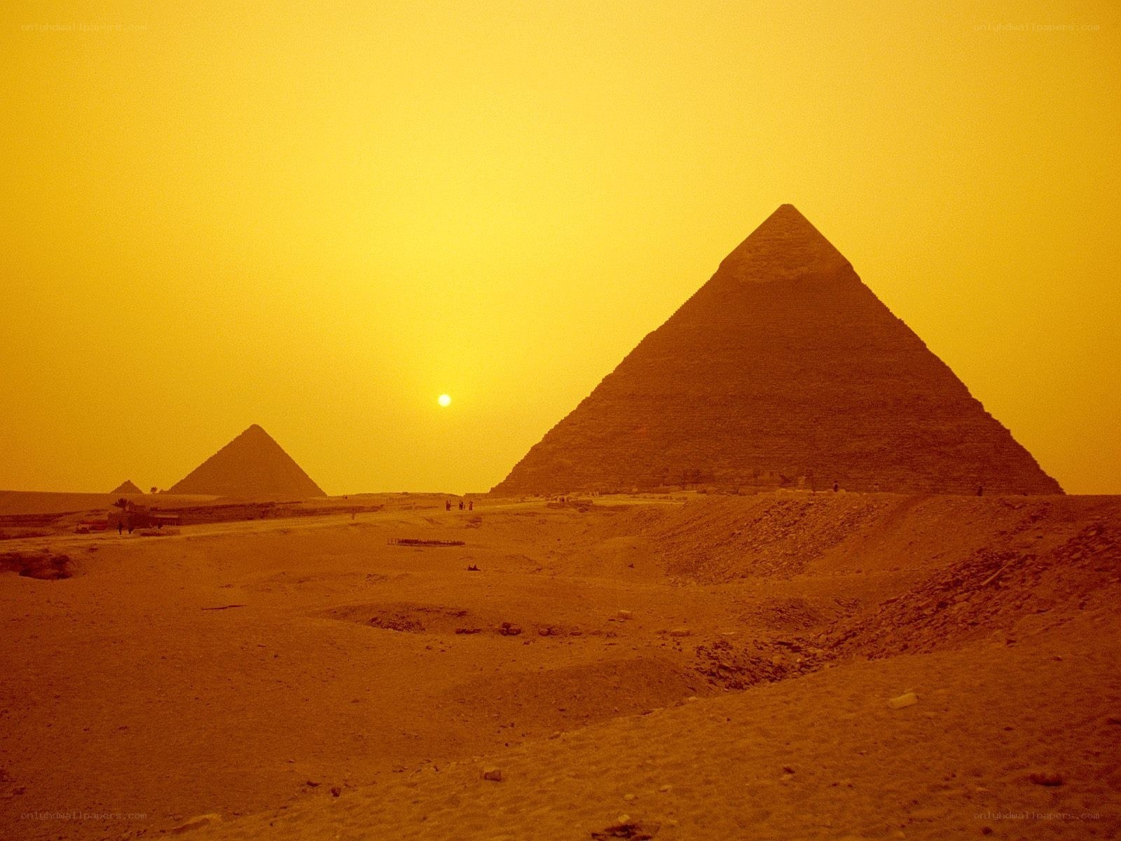 Pyramids at sunset in Egypt