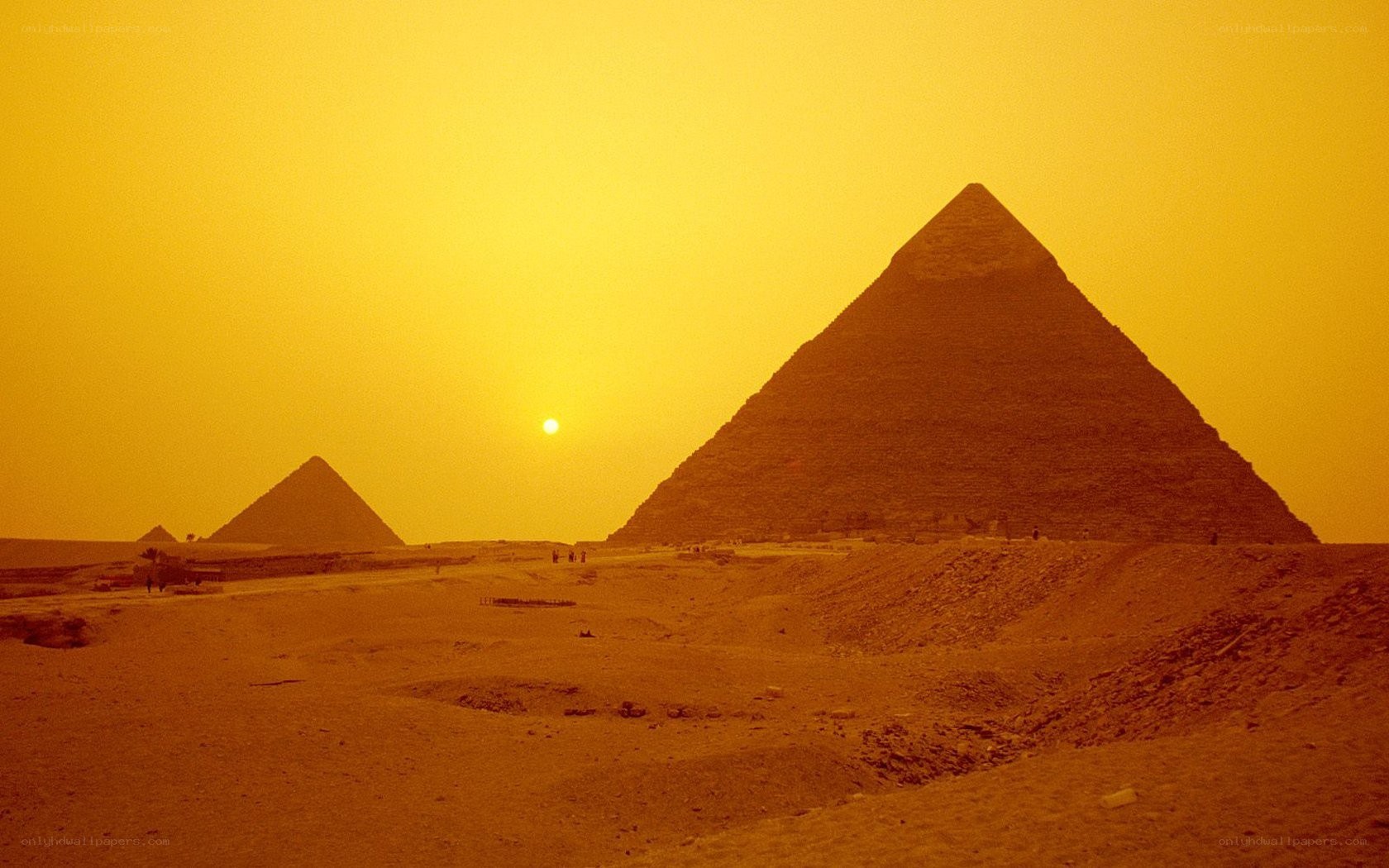 Pyramids at sunset in Egypt