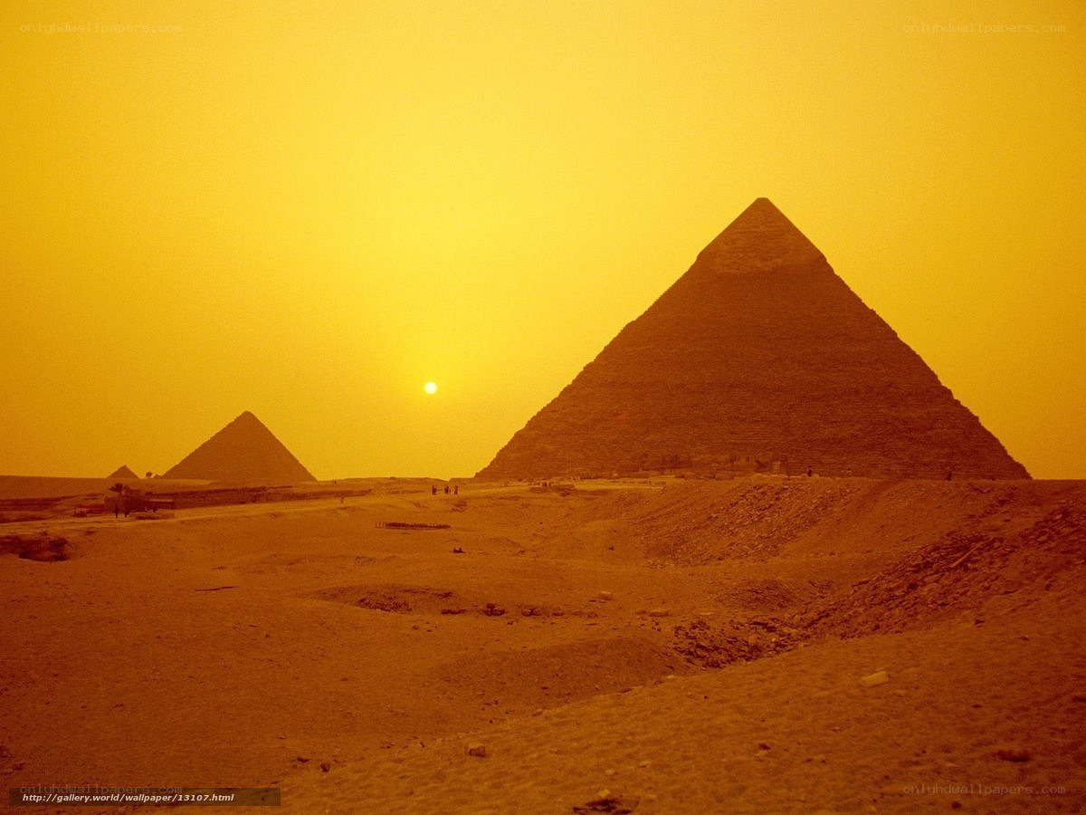 Pyramids at sunset in Egypt