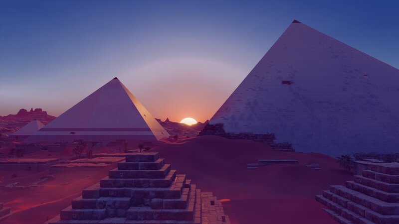 Pyramids at Sunset — Purple, Serene