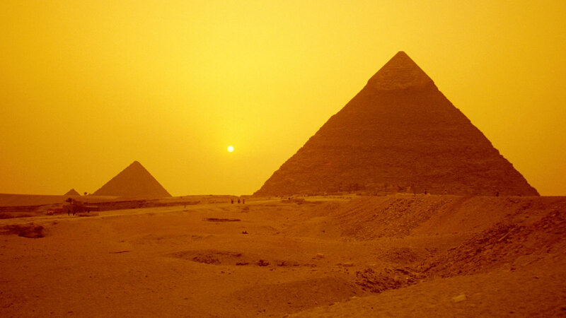 Pyramids at Sunset — Yellow