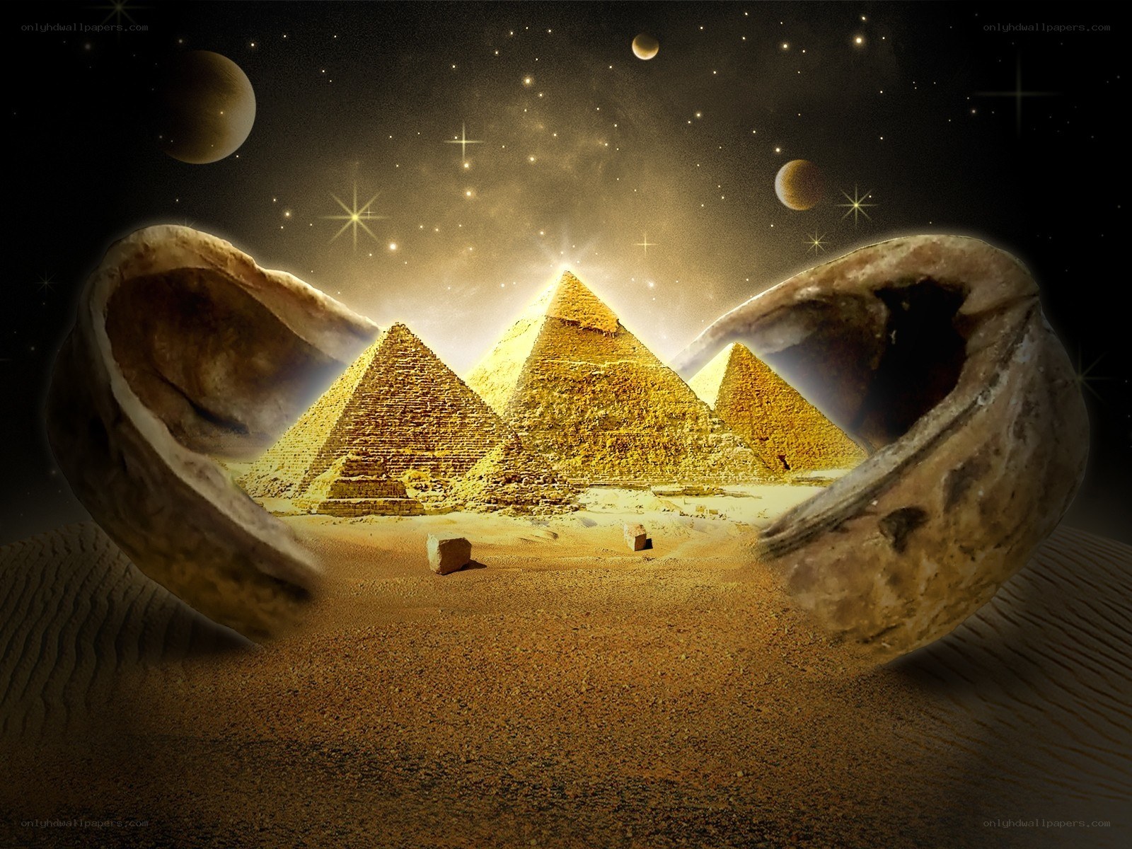 Pyramids in a cosmic dream