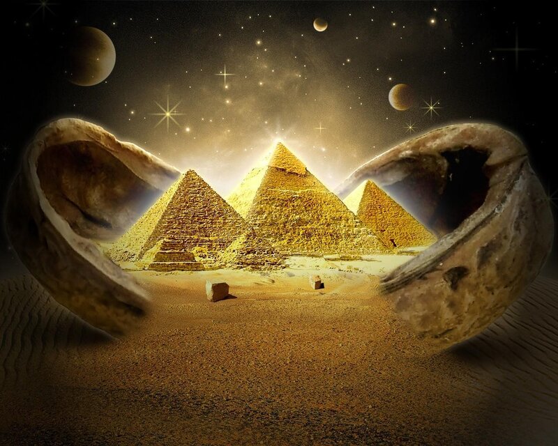 Pyramids in a cosmic view