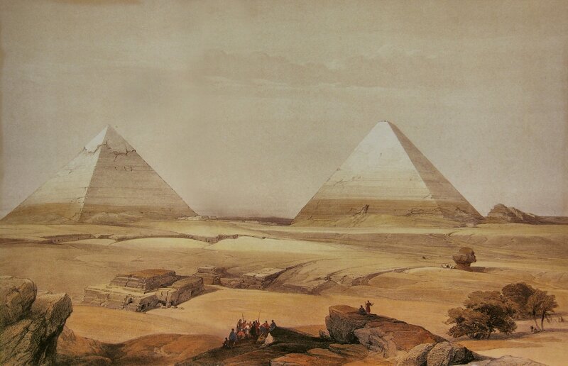 Pyramids in Desert — Beige