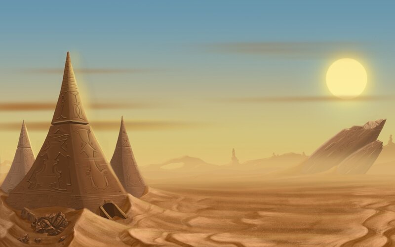 Pyramids in Desert — Brown, Serene