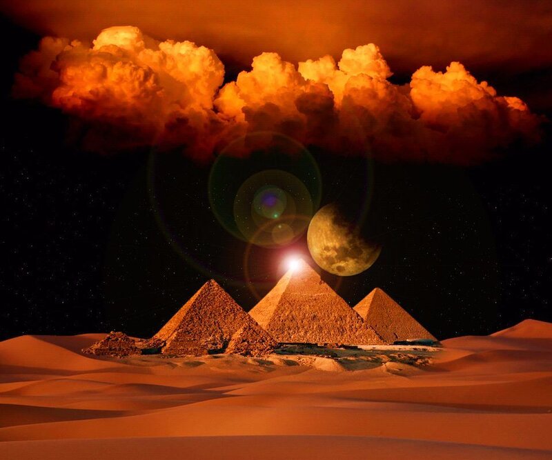 Pyramids in Desert