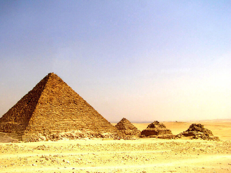 Pyramids in Desert — Yellow