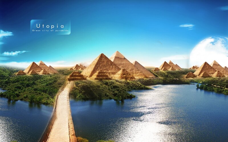 Pyramids in Green Landscape