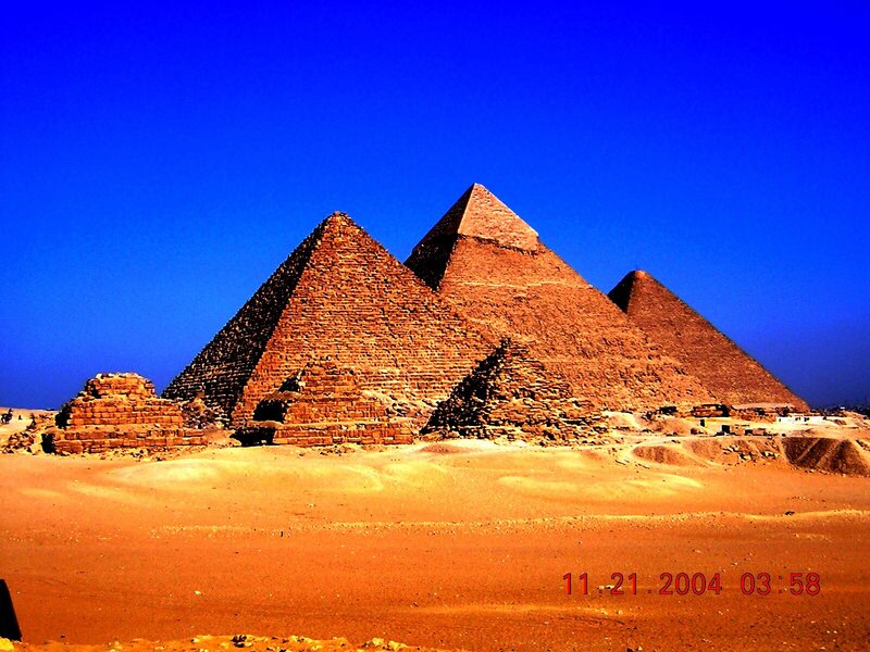 Pyramids of Giza at dawn
