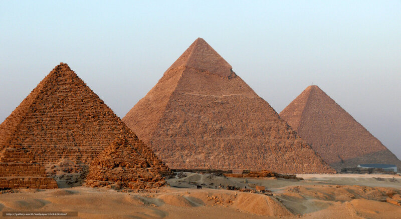 Pyramids of Giza at dawn