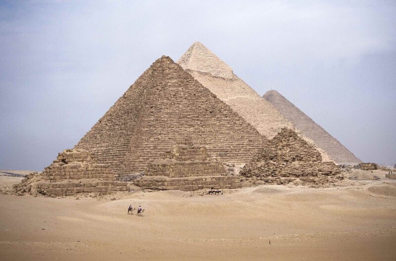 Pyramids of Giza — Beige, Arid, Afternoon, Photograph
