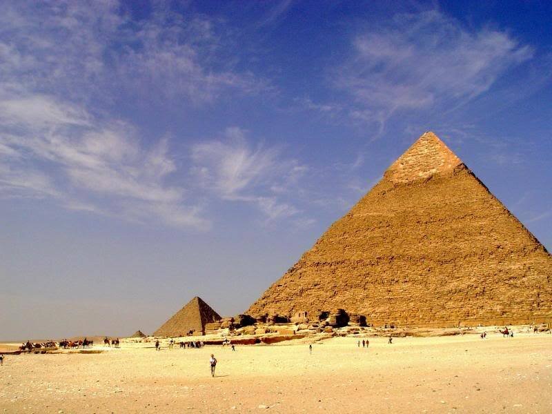 Pyramids of Giza — Brown, Serene, Afternoon, Photograph