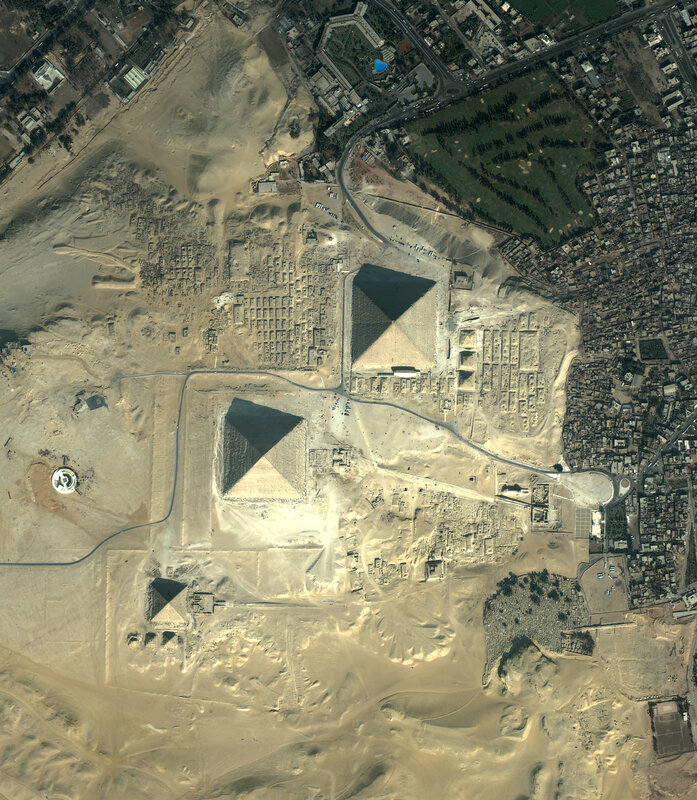 Pyramids of Giza from space