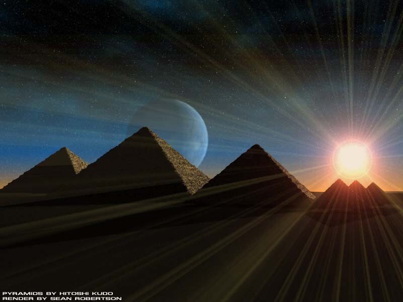 Pyramids under Alien Sky — Black
