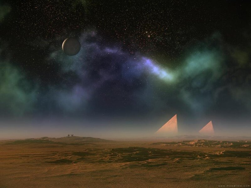 Pyramids under alien sky